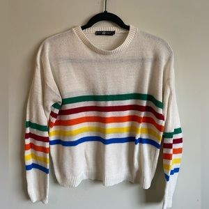Daisy Street Multi Color Striped Sweater Size M/L